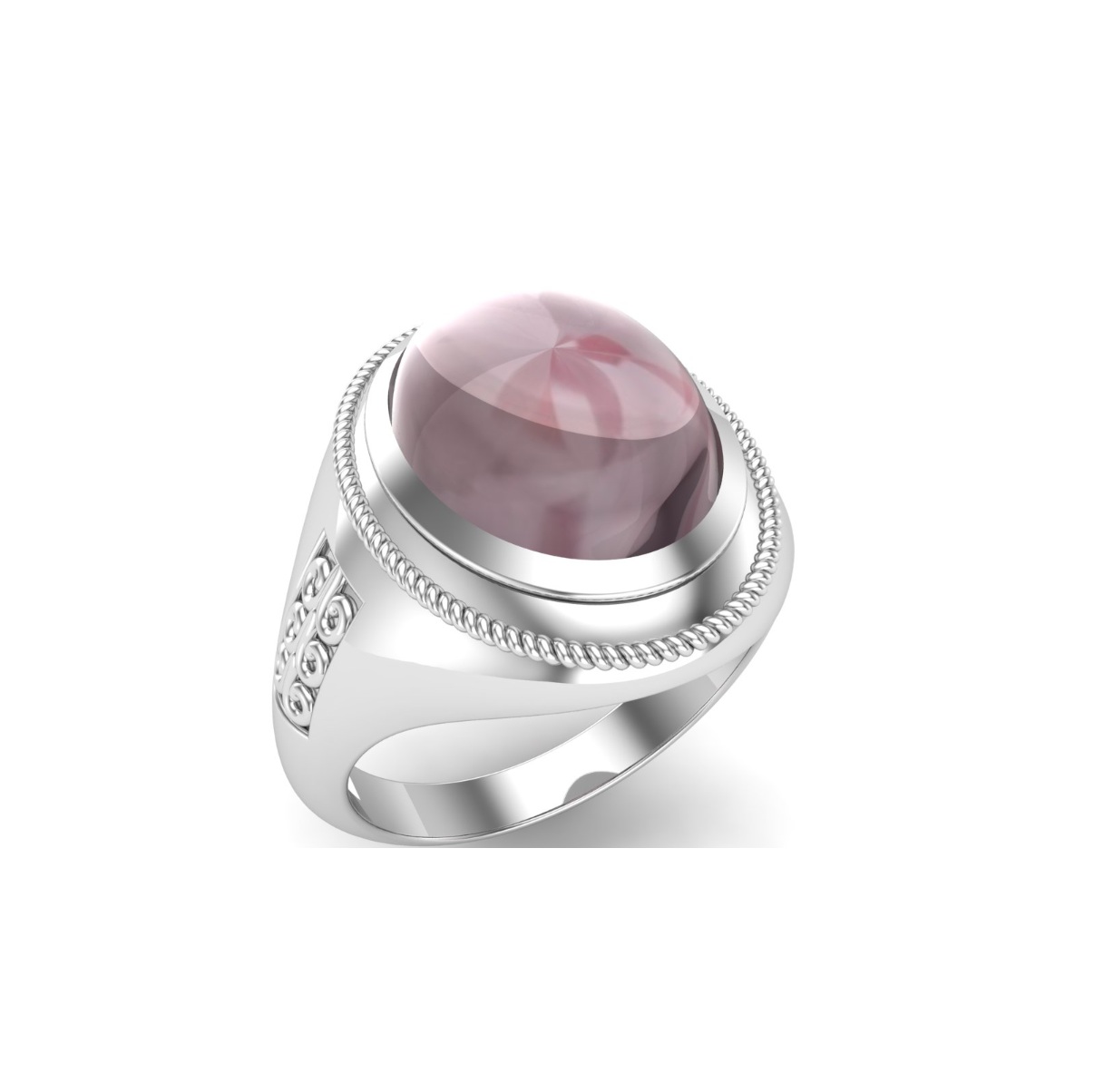 Bague quartz rose argent Christina